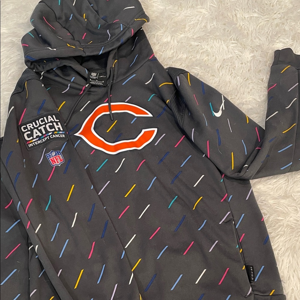 Nike Dark Gray Hoodie with Colorful Streaks